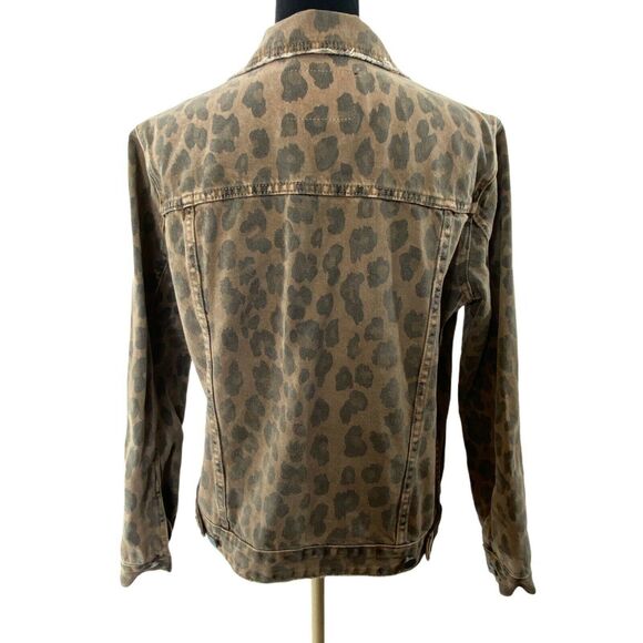 Blank NYC Denim Brown‎  Cheetah Print Jean Jacket Medium - Picture 3 of 7